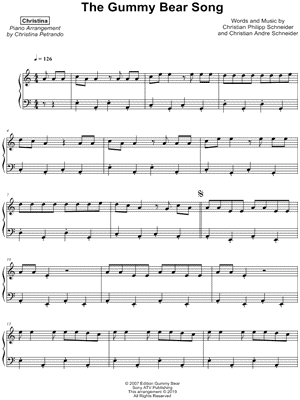 The Gummy Bear Song Sheet music for Piano (Solo) Easy