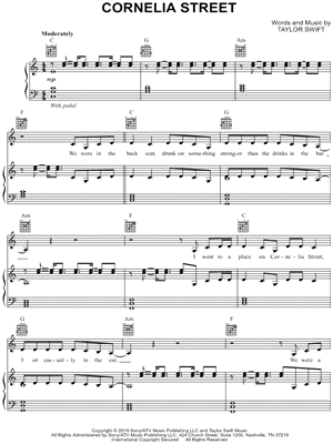 Cornelia Street Sheet Music by Taylor Swift - Piano/Vocal/Guitar