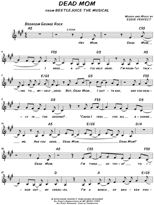 Dead Mom Sheet Music from Beetlejuice [Musical] - Leadsheet