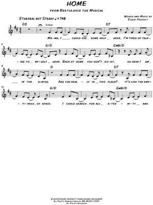Home Sheet Music from Beetlejuice [Musical] - Leadsheet