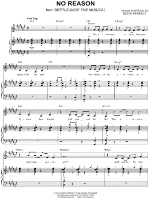 Eddie Perfect - No Reason - (from Beetlejuice the Musical) - Sheet Music (Digital Download)