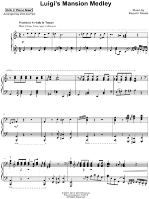 Erik Correll - Luigi's Mansion Medley - Sheet Music (Digital Download)