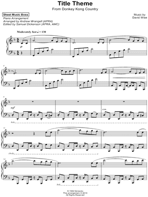 Sheet Music Boss - Title Theme from Donkey Kong Country - Sheet Music (Digital Download)