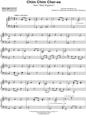 MakingMusicFun - Chim Chim Cher-ee - (Mary Poppins) - Sheet Music (Digital Download)