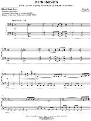 Dark Rebirth (Dio's Theme) From JoJo's Bizarre Adventure Sheet music for  Piano (Solo)