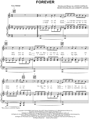 Forever Sheet Music by Lewis Capaldi - Piano/Vocal/Guitar