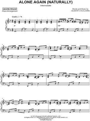 Alone Again (Naturally) (Intermediate Piano) By Diana Krall - F.M. Sheet  Music - Pop Arrangements by Jennifer Eklund