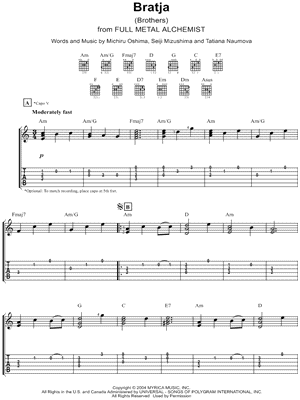 Play Brothers (Fullmetal Alchemist) Music Sheet