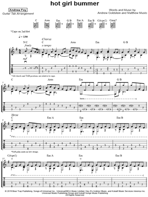 Andrew Foy "hot girl bummer" Guitar Tab in E Minor - Download &am...