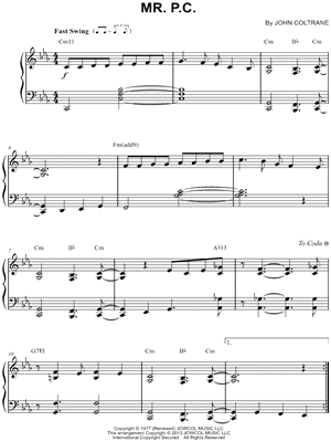 John Coltrane Mr P C Sheet Music Piano Solo In Eb Major Download Print Sku Mn