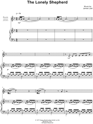 Gheorghe Zamfir - The Lonely Shepherd - Piccolo & Piano - Sheet Music (Digital Download)