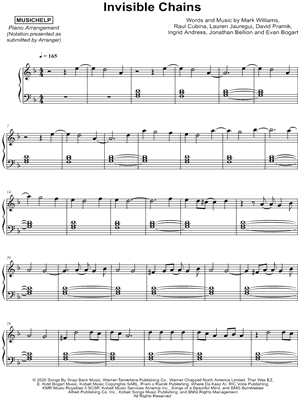 MUSICHELP - Invisible Chains - Sheet Music (Digital Download)