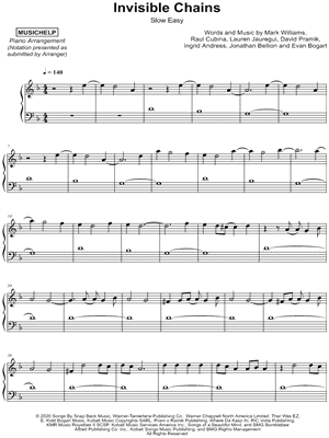 MUSICHELP - Invisible Chains [slow easy] - Sheet Music (Digital Download)