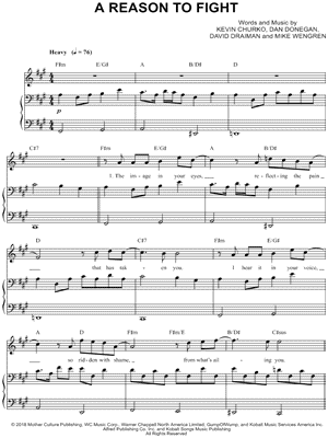 Disturbed - A Reason to Fight - Sheet Music (Digital Download)