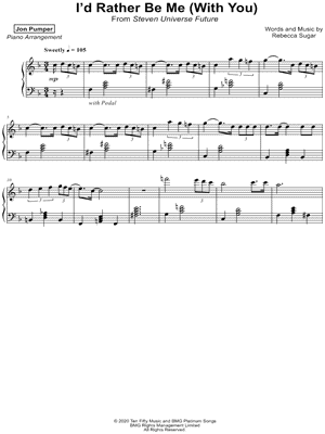 Jon Pumper I D Rather Be Me With You Sheet Music Piano Solo