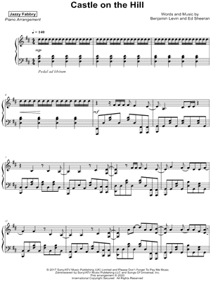 Jazzy Fabbry - Castle on the Hill - Sheet Music (Digital Download)