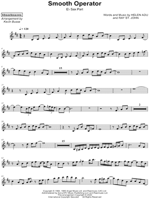 Kevin Busse "Smooth Operator" Sheet Music (Alto Saxophone Solo) i...