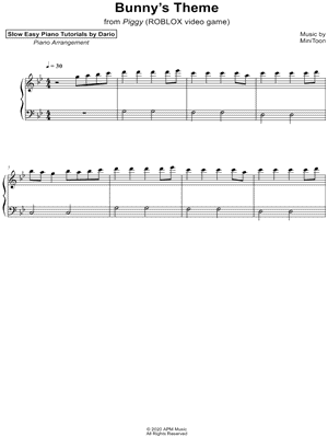 Dario D Aversa Bunny S Theme Slow Easy Piano Tutorial Sheet