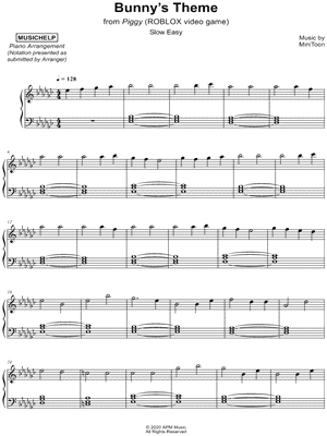 Musichelp Bunny S Theme Slow Easy Sheet Music Piano Solo In