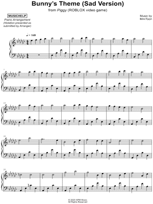 Musichelp Bunny S Theme Sad Version Sheet Music Piano Solo