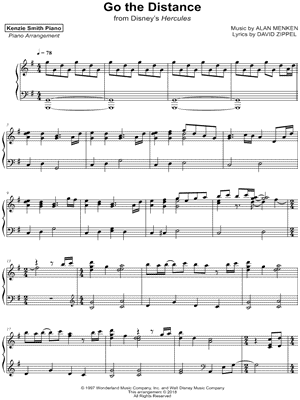 Kenzie Smith - Go the Distance - (from Disney's Hercules) - Sheet Music (Digital Download)
