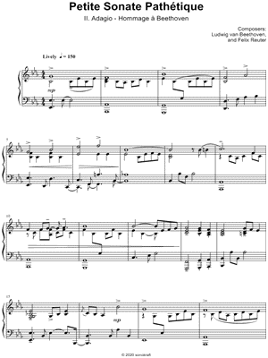 Felix Reuter - Petite Sonate Path tique - (II. Adagio - Hommage Beethoven) - Sheet Music (Digital Download)
