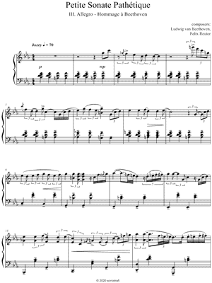 Felix Reuter - Petite Sonate Path tique - (III. Allegro - Hommage Beethoven) - Sheet Music (Digital Download)