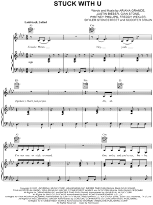 Ariana Grande Justin Bieber Stuck With U Sheet Music In Ab Major Transposable Download Print Sku Mn