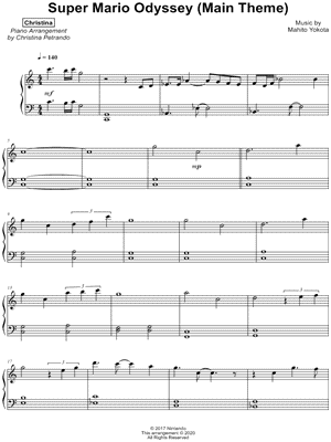 Christina - Super Mario Odyssey (Main Theme) - Sheet Music (Digital Download)