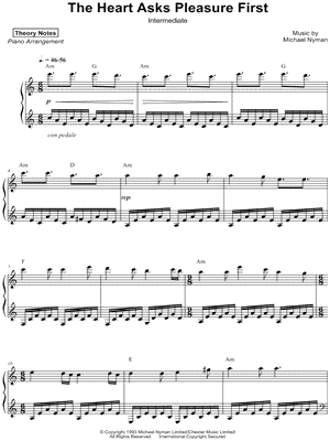 Theory Notes - The Heart Asks Pleasure First [intermediate] - (from The Piano) - Sheet Music (Digital Download)