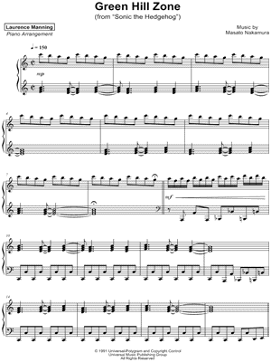 Green Hill Zone - Sonic Sheet music for Piano, Violin, Viola, Drum group  (Mixed Quintet)