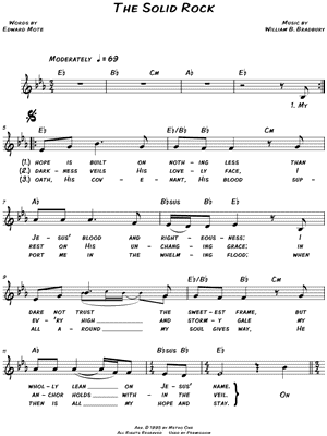 The solid rock. A new tune to a wonderful old hymn. Sheet Music