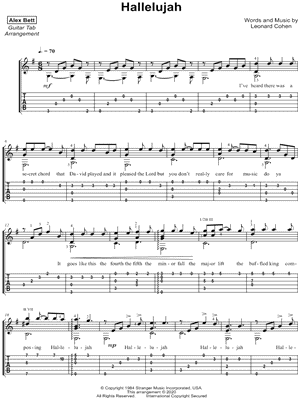 "Hallelujah" Sheet Music - 144 Arrangements Available Instantly