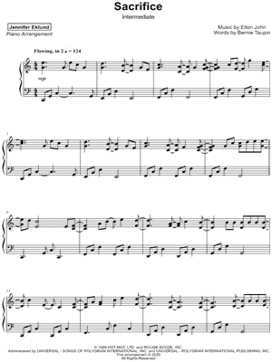 Sacrifice (Piano Chords/Lyrics) - Print Sheet Music Now