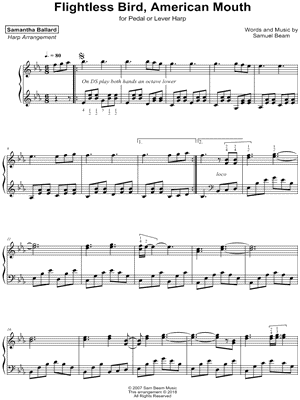 Flightless Bird, American Mouth sheet music for guitar (chords)