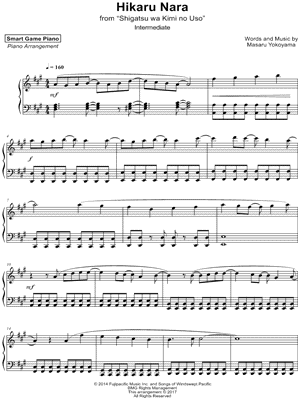 Shigatsu Kimi no Uso: Hikaru Nara Sheet music for Vibraphone