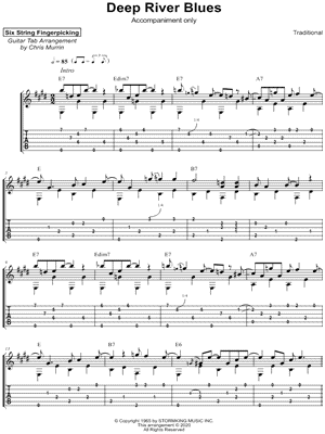 Six String Fingerpicking - Deep River Blues [accompaniment only] - Sheet Music (Digital Download)
