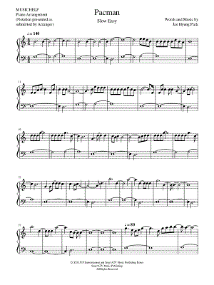 Musichelp Pacman Slow Easy Sheet Music Piano Solo In C Major Download Print Sku Mn0213987