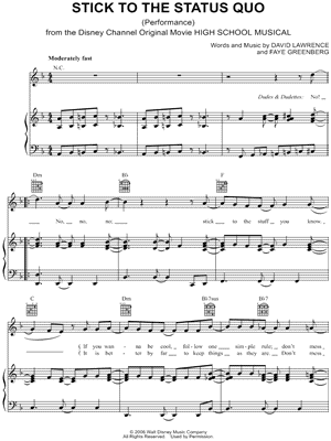 Stick to the Status Quo (Performance) Sheet Music from High School Musical: The Musical: The Series - Piano/Vocal/Guitar