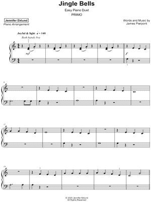 Jingle Bells - Easy & Intermediate Piano Sheet Music