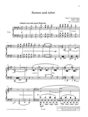 Download Digital Sheet Music of romeo juliet for Piano solo