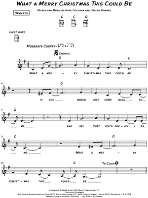 What a Merry Christmas This Could Be Sheet Music by George Strait - Ukulele Leadsheet