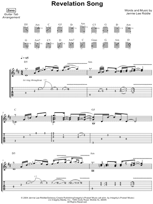 Revelation Song by Jennie Lee Riddle - Guitar - Digital Sheet