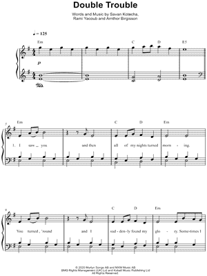 Double Trouble Sheet Music from Eurovision Song Contest: The Story of Fire Saga - Easy Piano