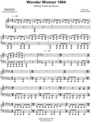 Samuel Fu "Wonder 1984 (Official #2 Music)" Sheet Music (Piano Solo) in D Minor - & Print - SKU: MN0217029