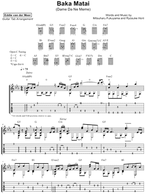 Baka Mitai (Dame Da Ne) Transcription Sheet music for Piano, Organ, Violin,  Guitar & more instruments (Jazz Band)