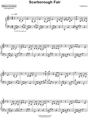 Song - Scarborough Fair - Choral and Vocal sheet music arrangements