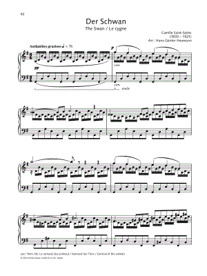 Free sheet music : Saint-Saens, Camille - The Swan (from Carnival of the  Animals) (Piano solo)
