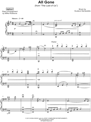 Musicnotes Alphieri - all gone - (from the last of us) - sheet music (digital download)