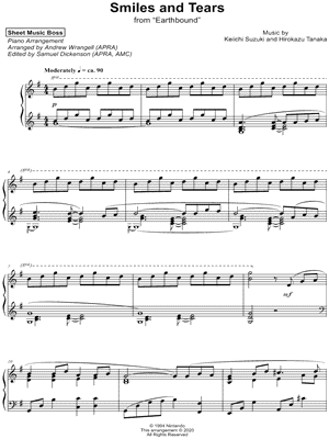 Musicnotes Sheet music boss - smiles and tears - (from earthbound) - sheet music (digital download)
